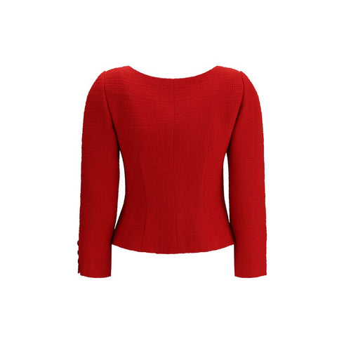 Valentino Short Jacket in Plain Wool Tweed